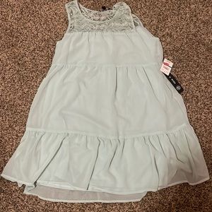 Baby blue silk dress